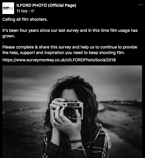 ILFORD PHOTO; CALLING ALL FILM SHOOTERS